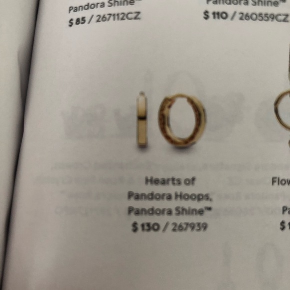 2 pair Pandora Shine Hearts of Pandora hoops - Picture 4 of 4
